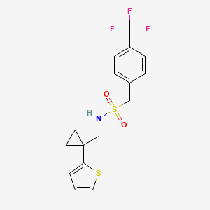 N-((1-(thiophen-2-yl)cyclopropyl)methyl)-1-(4-(trifluoromethyl)phenyl)methanesulfonamide