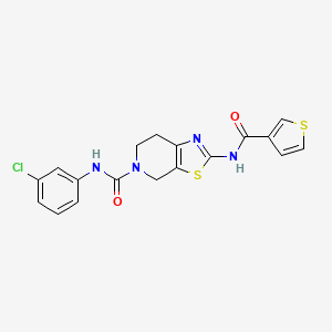 N-(3-chlorophenyl)-2-(thiophene-3-carboxamido)-6,7-dihydrothiazolo[5,4-c]pyridine-5(4H)-carboxamide