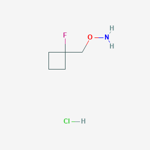 molecular formula C5H11ClFNO B2709879 O-[(1-Fluorocyclobutyl)methyl]hydroxylamine;hydrochloride CAS No. 2375271-18-2
