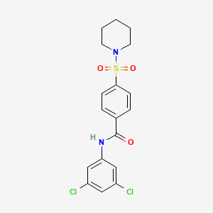 molecular formula C18H18Cl2N2O3S B2709881 N-(3,5-二氯苯基)-4-(哌啶-1-基磺酰)苯甲酰胺 CAS No. 325977-96-6