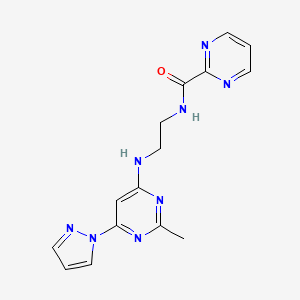 N-(2-((2-methyl-6-(1H-pyrazol-1-yl)pyrimidin-4-yl)amino)ethyl)pyrimidine-2-carboxamide