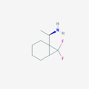 molecular formula C9H15F2N B2709889 (1R)-1-(7,7-Difluoro-1-bicyclo[4.1.0]heptanyl)ethanamine CAS No. 2248220-28-0