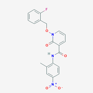 1-[(2-fluorophenyl)methoxy]-N-(2-methyl-4-nitrophenyl)-2-oxopyridine-3-carboxamide