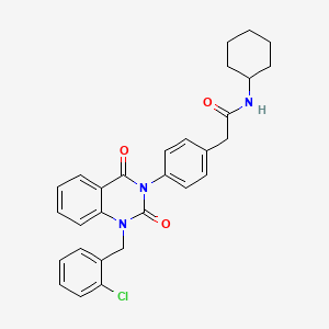 molecular formula C29H28ClN3O3 B2709892 2-(4-(1-(2-氯苄基)-2,4-二氧代-1,2-二氢喹唑啉-3(4H)-基)苯基)-N-环己基乙酰胺 CAS No. 1223847-63-9
