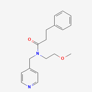 N-(2-methoxyethyl)-3-phenyl-N-(pyridin-4-ylmethyl)propanamide