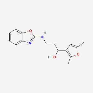 molecular formula C16H18N2O3 B2709905 3-(1,3-Benzoxazol-2-ylamino)-1-(2,5-dimethylfuran-3-yl)propan-1-ol CAS No. 2380071-41-8