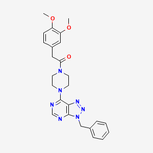 molecular formula C25H27N7O3 B2709907 1-(4-(3-苄基-3H-[1,2,3]三唑并[4,5-d]嘧啶-7-基)哌嗪-1-基)-2-(3,4-二甲氧基苯基)乙酮 CAS No. 920163-36-6