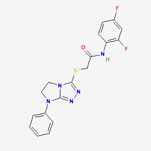 N-(2,4-difluorophenyl)-2-((7-phenyl-6,7-dihydro-5H-imidazo[2,1-c][1,2,4]triazol-3-yl)thio)acetamide