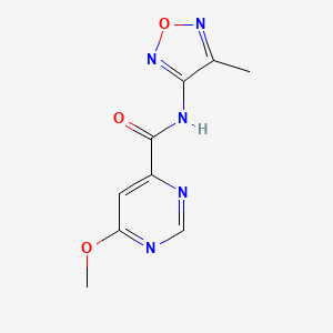 molecular formula C9H9N5O3 B2709923 6-methoxy-N-(4-methyl-1,2,5-oxadiazol-3-yl)pyrimidine-4-carboxamide CAS No. 2034248-79-6