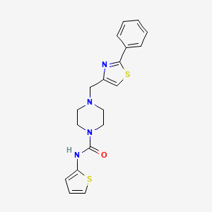 molecular formula C19H20N4OS2 B2709924 4-((2-苯基噻唑-4-基)甲基)-N-(噻吩-2-基)哌嗪-1-甲酰胺 CAS No. 1203417-35-9