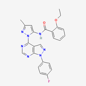 molecular formula C24H20FN7O2 B2709927 2-ethoxy-N-(1-(1-(4-fluorophenyl)-1H-pyrazolo[3,4-d]pyrimidin-4-yl)-3-methyl-1H-pyrazol-5-yl)benzamide CAS No. 1007086-08-9