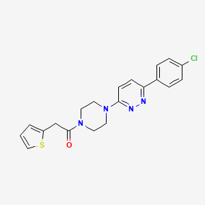 molecular formula C20H19ClN4OS B2709935 1-(4-(6-(4-Chlorophenyl)pyridazin-3-yl)piperazin-1-yl)-2-(thiophen-2-yl)ethanone CAS No. 1021103-57-0