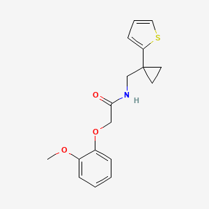 2-(2-methoxyphenoxy)-N-((1-(thiophen-2-yl)cyclopropyl)methyl)acetamide