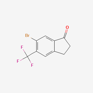 molecular formula C10H6BrF3O B2709957 6-Bromo-5-(trifluoromethyl)-2,3-dihydro-1H-inden-1-one CAS No. 2411641-16-0