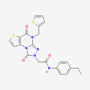 molecular formula C22H19N5O3S2 B2709958 N-(4-{3-[(cyclopropylamino)sulfonyl]-4-methoxyphenyl}-3-ethylisoxazol-5-yl)acetamide CAS No. 1357763-00-8