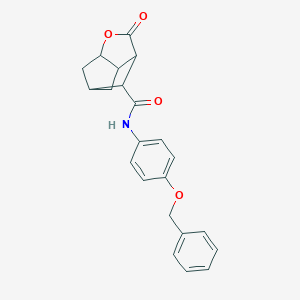 molecular formula C22H21NO4 B270996 N-[4-(benzyloxy)phenyl]-2-oxohexahydro-2H-3,5-methanocyclopenta[b]furan-7-carboxamide 