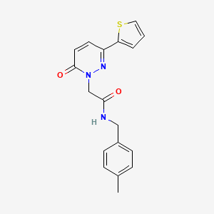 molecular formula C18H17N3O2S B2709965 N-[(4-methylphenyl)methyl]-2-(6-oxo-3-thiophen-2-ylpyridazin-1-yl)acetamide CAS No. 899989-48-1