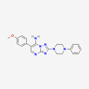 molecular formula C22H23N7O B2709967 6-(4-甲氧基苯基)-2-(4-苯基哌嗪-1-基)-[1,2,4]三唑并[1,5-a]嘧啶-7-胺 CAS No. 338403-74-0