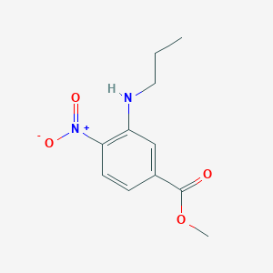 molecular formula C11H14N2O4 B2709970 甲酸4-硝基-3-(丙基氨基)苯酯 CAS No. 1400645-19-3