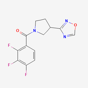 molecular formula C13H10F3N3O2 B2709973 (3-(1,2,4-Oxadiazol-3-yl)pyrrolidin-1-yl)(2,3,4-trifluorophenyl)methanone CAS No. 2034286-54-7