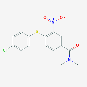 molecular formula C15H13ClN2O3S B2709977 4-[(4-chlorophenyl)sulfanyl]-N,N-dimethyl-3-nitrobenzenecarboxamide CAS No. 303987-88-4