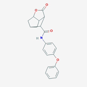 molecular formula C21H19NO4 B270998 2-oxo-N-(4-phenoxyphenyl)hexahydro-2H-3,5-methanocyclopenta[b]furan-7-carboxamide 