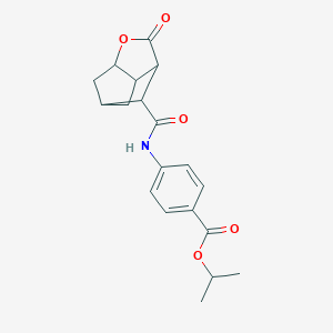 molecular formula C19H21NO5 B270999 Isopropyl 4-{[(5-oxo-4-oxatricyclo[4.2.1.0~3,7~]non-9-yl)carbonyl]amino}benzoate 