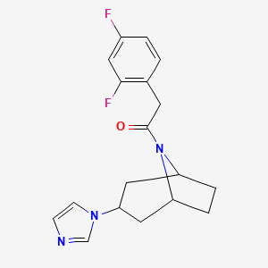 molecular formula C18H19F2N3O B2709990 1-((1R,5S)-3-(1H-imidazol-1-yl)-8-azabicyclo[3.2.1]octan-8-yl)-2-(2,4-difluorophenyl)ethan-1-one CAS No. 2310158-71-3