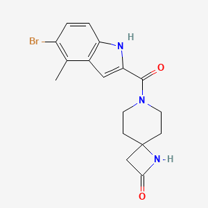 molecular formula C17H18BrN3O2 B2709999 7-(5-Bromo-4-methyl-1H-indole-2-carbonyl)-1,7-diazaspiro[3.5]nonan-2-one CAS No. 2411258-17-6