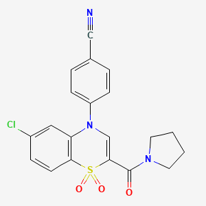 molecular formula C20H16ClN3O3S B2710000 3-[(3,5-Difluorobenzyl)thio]-8-(pyrrolidin-1-ylsulfonyl)[1,2,4]triazolo[4,3-a]pyridine CAS No. 1251681-02-3
