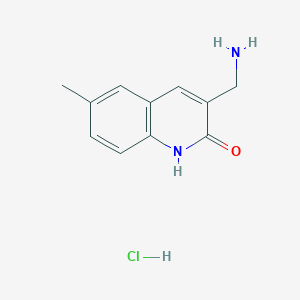 molecular formula C11H13ClN2O B2710010 3-(氨基甲基)-6-甲基-1,2-二氢喹啉-2-酮 盐酸盐 CAS No. 1266691-46-6