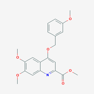 molecular formula C21H21NO6 B2710011 Methyl 6,7-dimethoxy-4-((3-methoxybenzyl)oxy)quinoline-2-carboxylate CAS No. 1357936-62-9