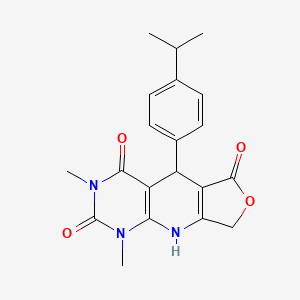 molecular formula C20H21N3O4 B2710031 11,13-Dimethyl-8-[4-(propan-2-yl)phenyl]-5-oxa-2,11,13-triazatricyclo[7.4.0.0^{3,7}]trideca-1(9),3(7)-diene-6,10,12-trione CAS No. 848289-94-1