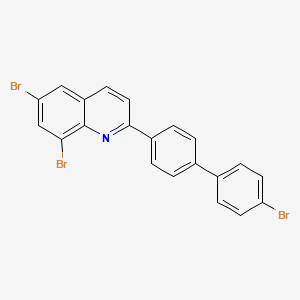 molecular formula C21H12Br3N B2710033 6,8-Dibromo-2-[4-(4-bromophenyl)phenyl]quinoline CAS No. 861206-62-4