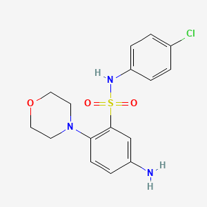 molecular formula C16H18ClN3O3S B2710035 5-氨基-N-(4-氯苯基)-2-(吗啉-4-基)苯并-1-磺酰胺 CAS No. 327072-90-2