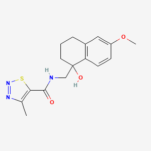 N-((1-hydroxy-6-methoxy-1,2,3,4-tetrahydronaphthalen-1-yl)methyl)-4-methyl-1,2,3-thiadiazole-5-carboxamide