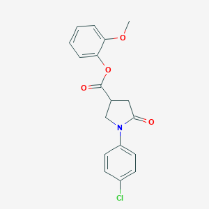 molecular formula C18H16ClNO4 B271005 2-Methoxyphenyl 1-(4-chlorophenyl)-5-oxo-3-pyrrolidinecarboxylate 