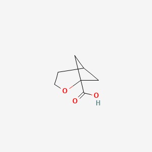 molecular formula C7H10O3 B2710051 2-Oxabicyclo[3.1.1]heptane-1-carboxylic acid CAS No. 2416229-57-5