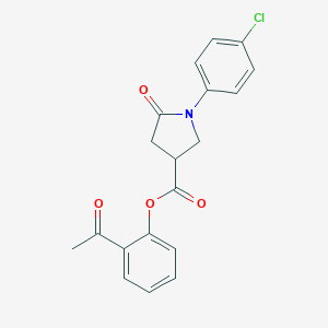 molecular formula C19H16ClNO4 B271006 2-Acetylphenyl 1-(4-chlorophenyl)-5-oxo-3-pyrrolidinecarboxylate 