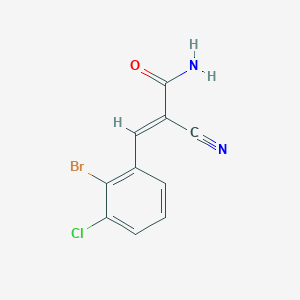 molecular formula C10H6BrClN2O B2710060 (E)-3-(2-Bromo-3-chlorophenyl)-2-cyanoprop-2-enamide CAS No. 2225105-07-5