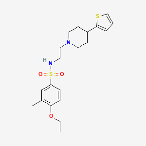 molecular formula C20H28N2O3S2 B2710073 4-乙氧基-3-甲基-N-(2-(4-(噻吩-2-基)哌嗪-1-基)乙基)苯磺酰胺 CAS No. 1428352-29-7