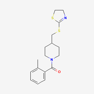 (4-(((4,5-Dihydrothiazol-2-yl)thio)methyl)piperidin-1-yl)(o-tolyl)methanone