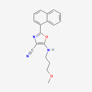 molecular formula C18H17N3O2 B2710085 5-[(3-Methoxypropyl)amino]-2-(naphthalen-1-yl)-1,3-oxazole-4-carbonitrile CAS No. 847859-27-2
