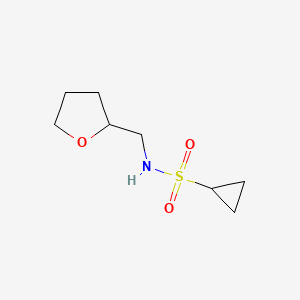 molecular formula C8H15NO3S B2710093 N-((tetrahydrofuran-2-yl)methyl)cyclopropanesulfonamide CAS No. 1235269-06-3