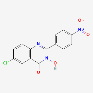 molecular formula C14H8ClN3O4 B2710099 6-氯-3-羟基-2-(4-硝基苯基)-4(3H)-喹唑啉-酮 CAS No. 338412-68-3
