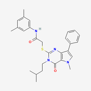 N-(3,5-dimethylphenyl)-2-{[5-methyl-3-(3-methylbutyl)-4-oxo-7-phenyl-3H,4H,5H-pyrrolo[3,2-d]pyrimidin-2-yl]sulfanyl}acetamide