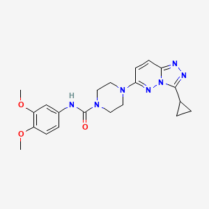 molecular formula C21H25N7O3 B2710103 4-(3-cyclopropyl-[1,2,4]triazolo[4,3-b]pyridazin-6-yl)-N-(3,4-dimethoxyphenyl)piperazine-1-carboxamide CAS No. 1060198-63-1