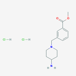 molecular formula C14H22Cl2N2O2 B2710105 甲基-3-[(4-氨基哌啶-1-基)甲基]苯甲酸酯二盐酸盐 CAS No. 1286274-25-6