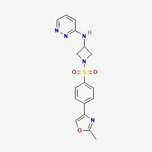 molecular formula C17H17N5O3S B2710114 N-{1-[4-(2-methyl-1,3-oxazol-4-yl)benzenesulfonyl]azetidin-3-yl}pyridazin-3-amine CAS No. 2097925-18-1