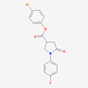 molecular formula C17H13BrFNO3 B271013 4-Bromophenyl 1-(4-fluorophenyl)-5-oxo-3-pyrrolidinecarboxylate 